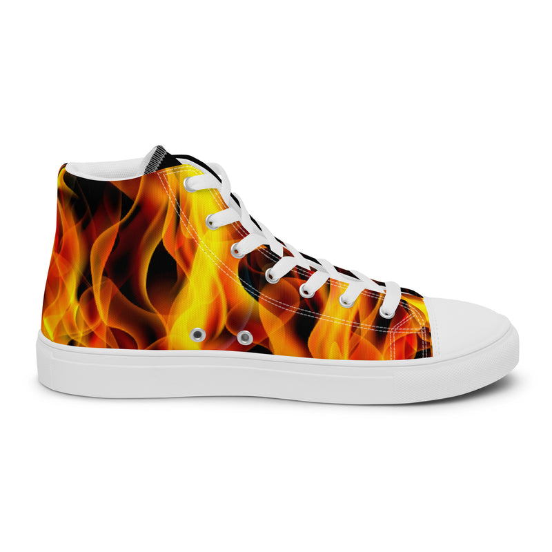 Fire Flame High Top #87 - Angled View | HA!LO Canvas Sneakers
