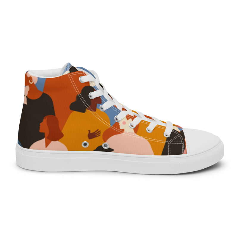 Orange Camo High Top #107 - Angled View | HA!LO Canvas Sneakers