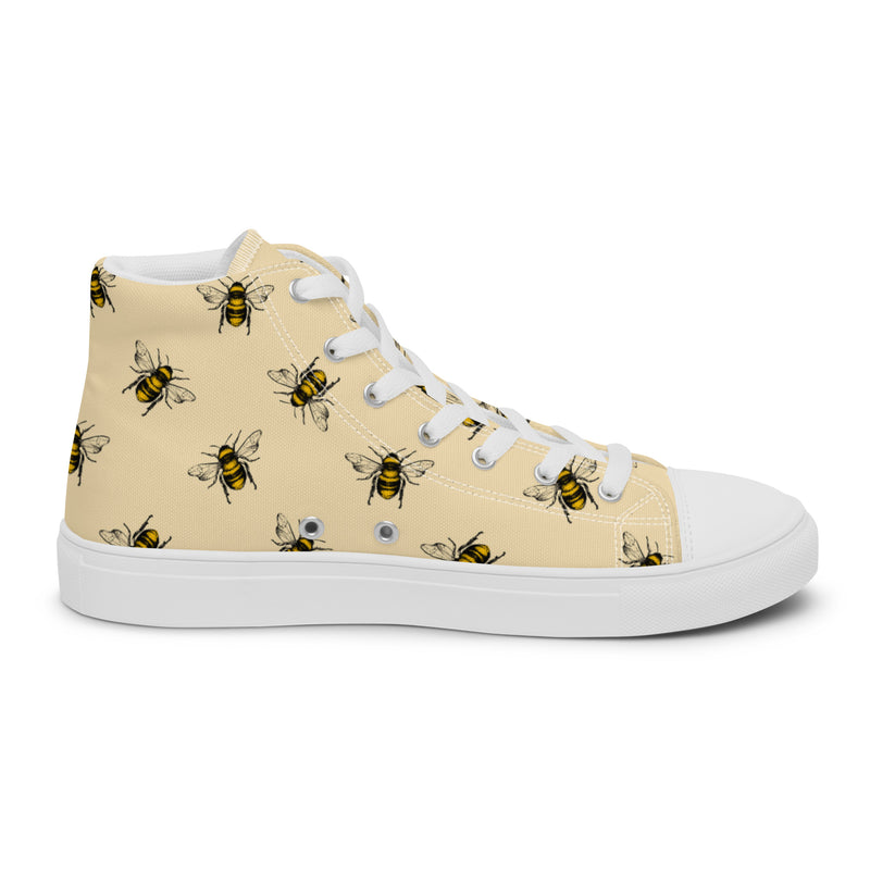Honey Bee High Top #112 - Angled View | HA!LO Canvas Sneakers