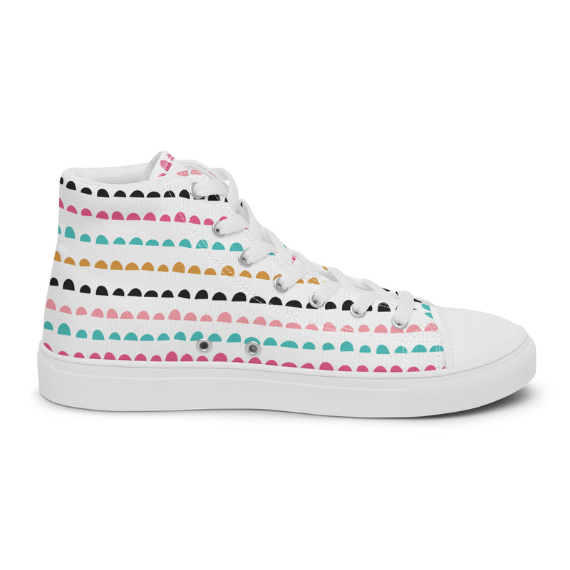 Confetti Dot High Top #130 - Angled View | HA!LO Canvas Sneakers