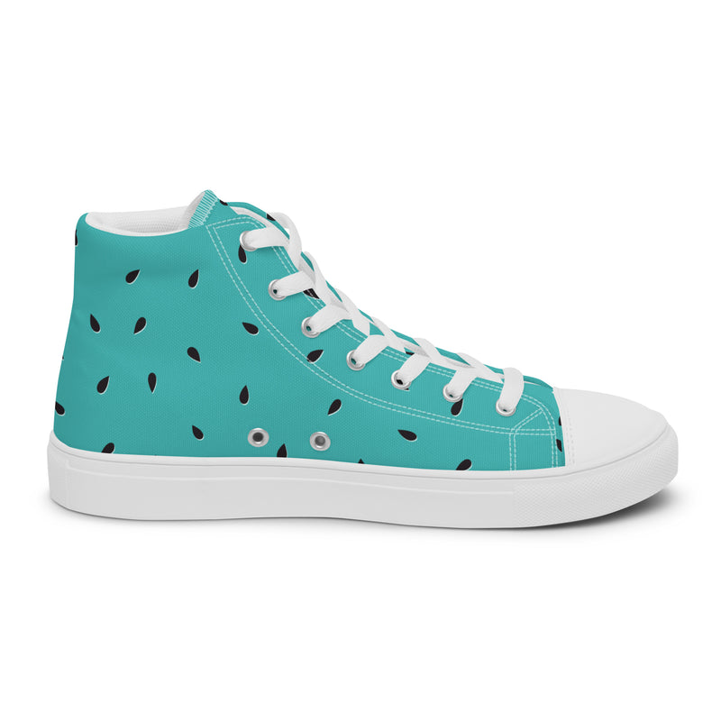 Teal Seed High Top #147 - Angled View | HA!LO Canvas Sneakers