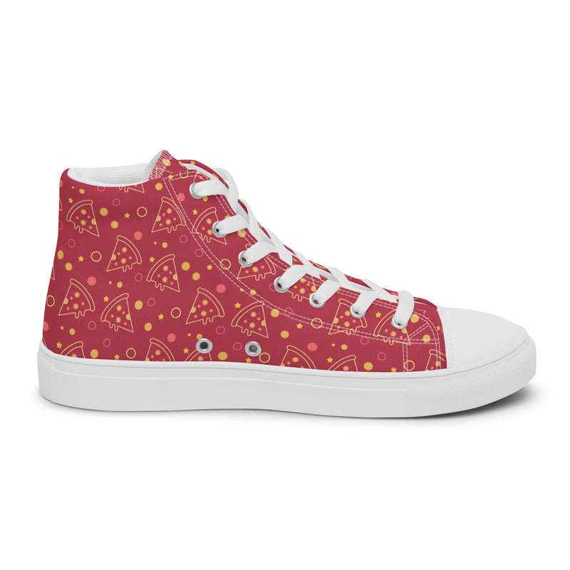 Red Gold Star High Top #196 - Angled View | HA!LO Canvas Sneakers