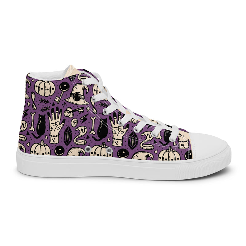 Purple Pumpkin High Top #230 - Angled View | HA!LO Canvas Sneakers