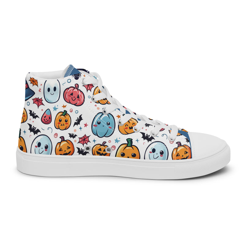 Halloween Pumpkin High Top #242 - Angled View | HA!LO Canvas Sneakers