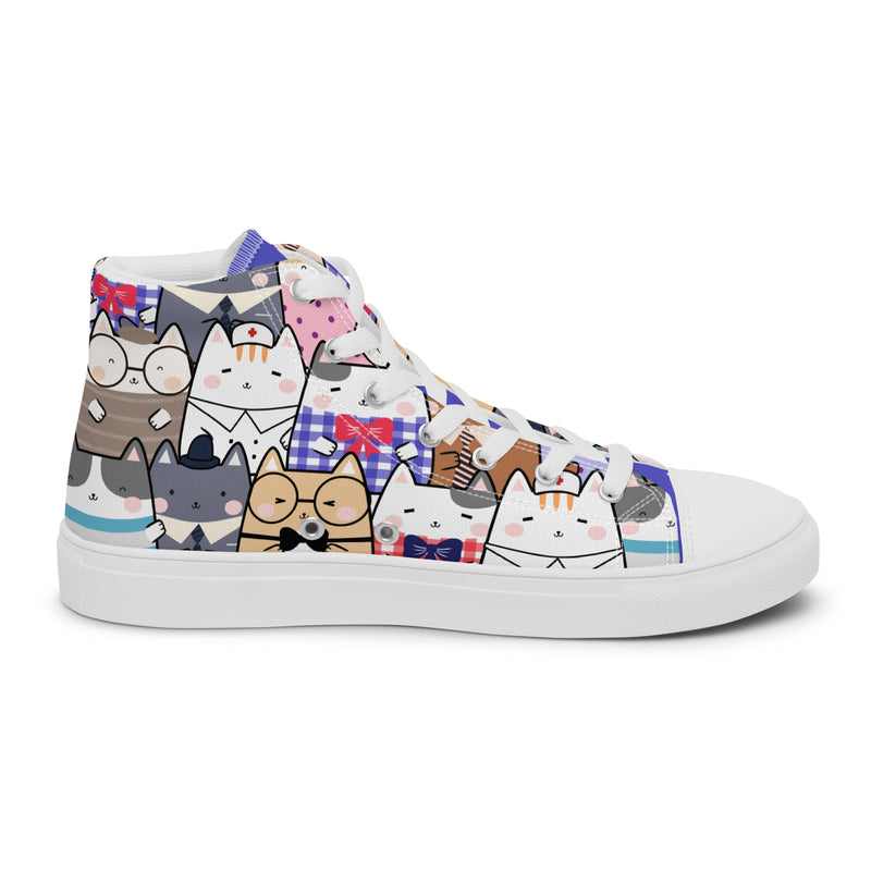 Cat Costume High Top #249 - Angled View | HA!LO Canvas Sneakers