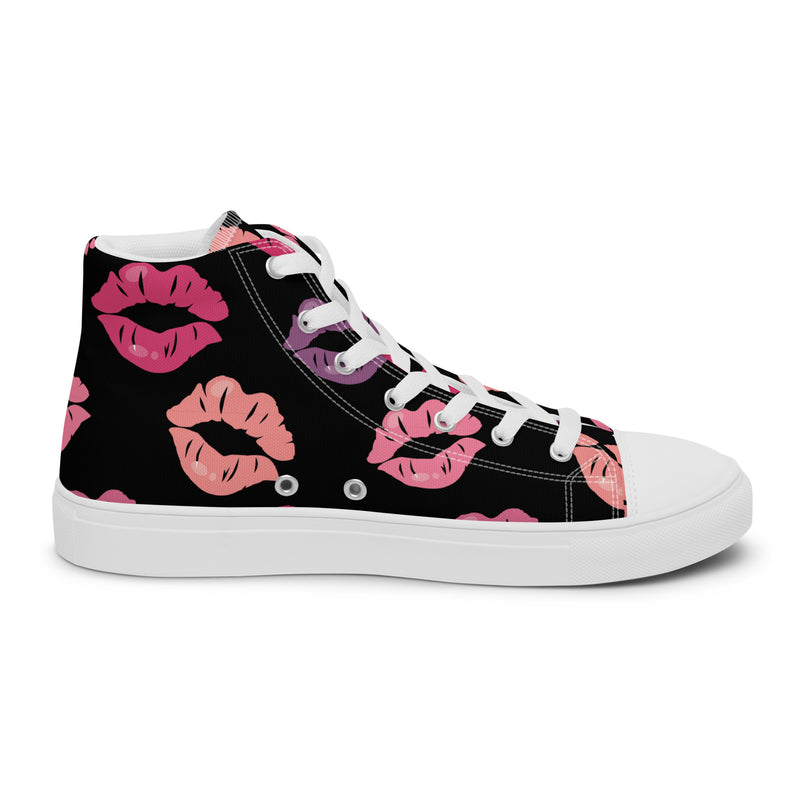 Kiss Print High Top #264 - Angled View | HA!LO Canvas Sneakers