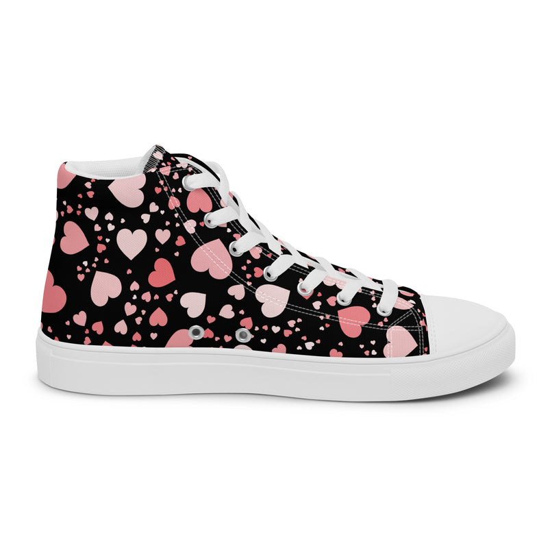 Valentine Stripe High Top #273 - Angled View | HA!LO Canvas Sneakers