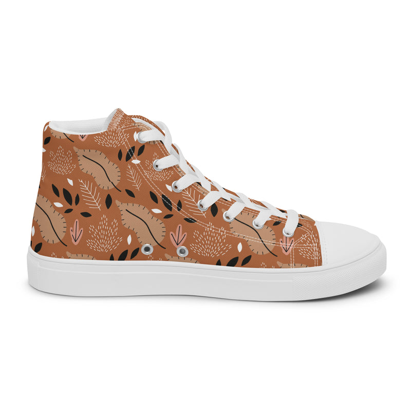 Autumn Leaf High Top #274 - Angled View | HA!LO Canvas Sneakers