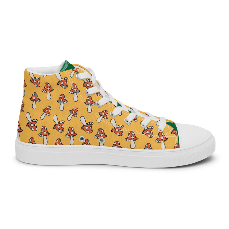 Dancing Flamingo High Top #307 - Angled View | HA!LO Canvas Sneakers