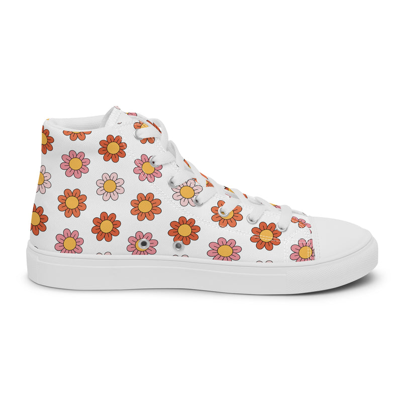 Daisy Sun High Top #308 - Angled View | HA!LO Canvas Sneakers