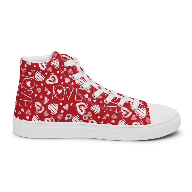 Peace & Love High Top #316 - Back View | HA!LO Canvas Sneakers
