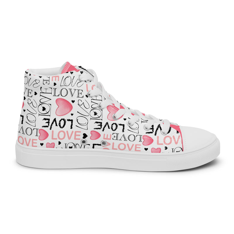 Love Letter High Top #317 - Back View | HA!LO Canvas Sneakers