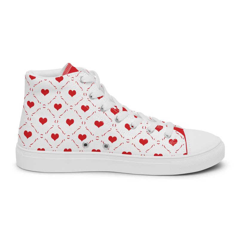 Heart Polka High Top #323 - Back View | HA!LO Canvas Sneakers