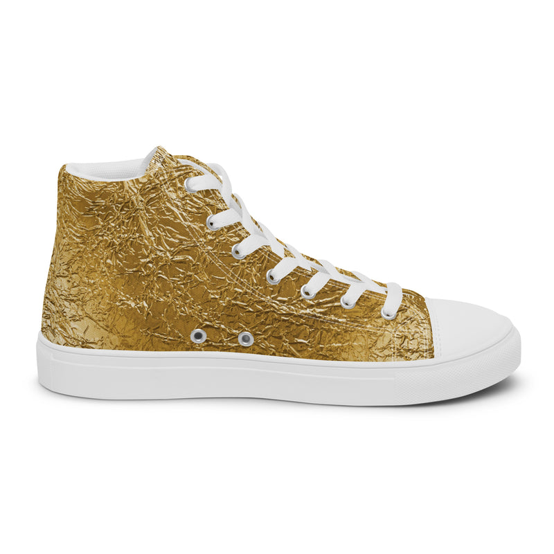Gold Glitter High Top #325 - Back View | HA!LO Canvas Sneakers
