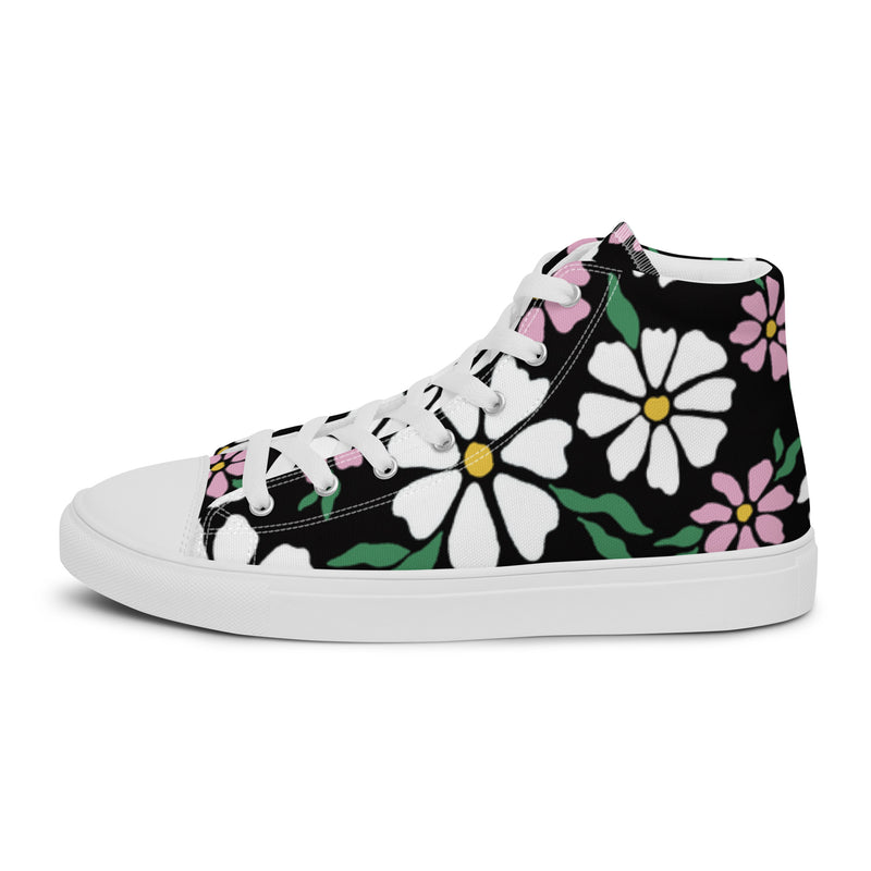Black Daisy High Top #4 - Sole Detail | HA!LO Canvas Sneakers