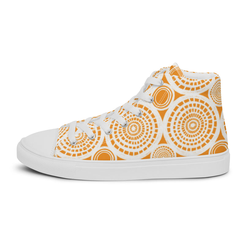 Gold Medallion High Top #34 - Back View | HA!LO Canvas Sneakers