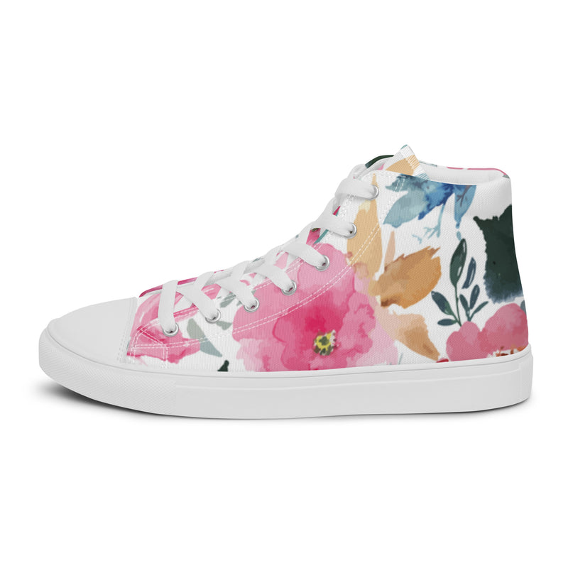 Watercolor Rose High Top #25 - Sole Detail | HA!LO Canvas Sneakers