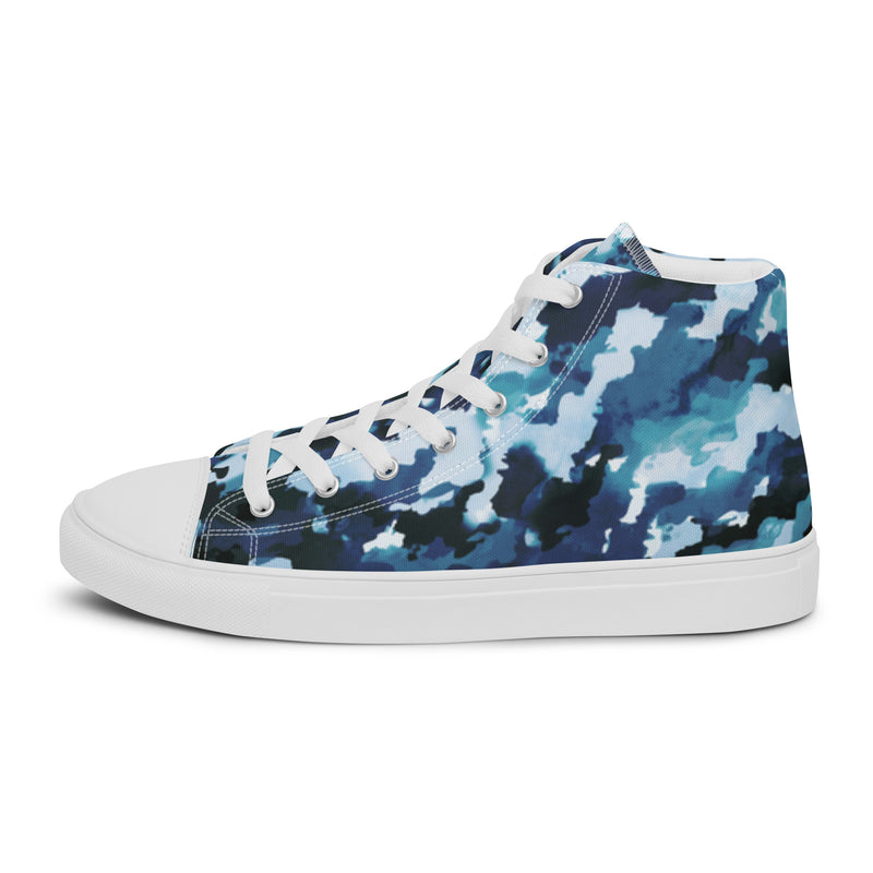 Blue Ink Splash High Top #26 - Sole Detail | HA!LO Canvas Sneakers