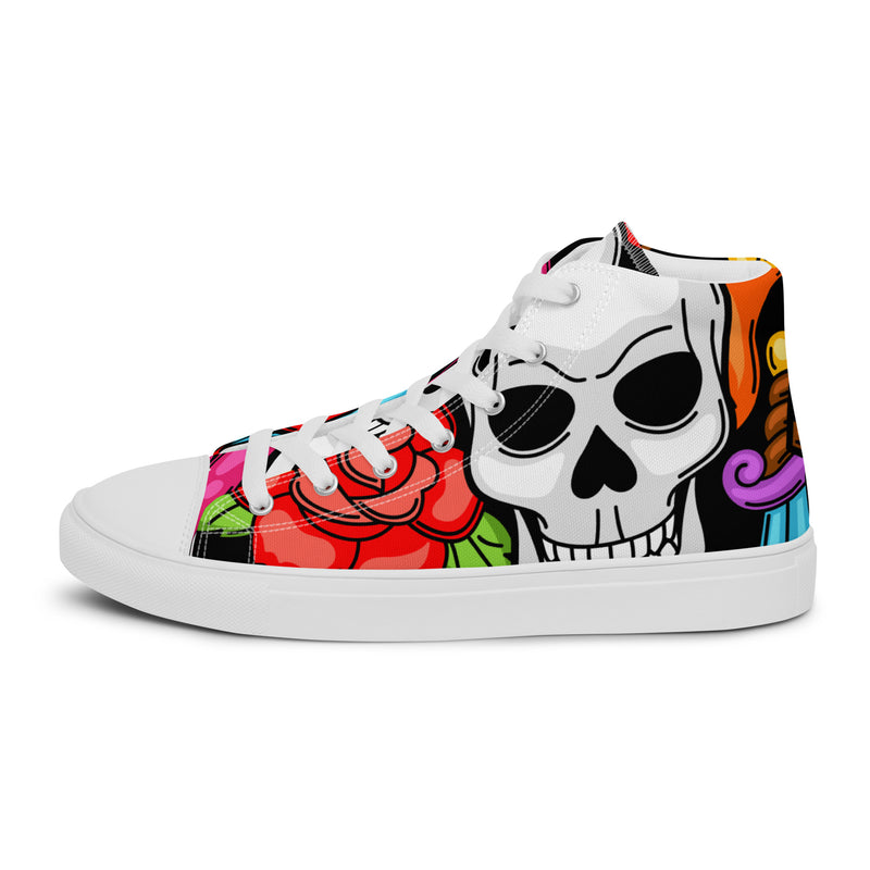 Skull Rose High Top #36 - Sole Detail | HA!LO Canvas Sneakers