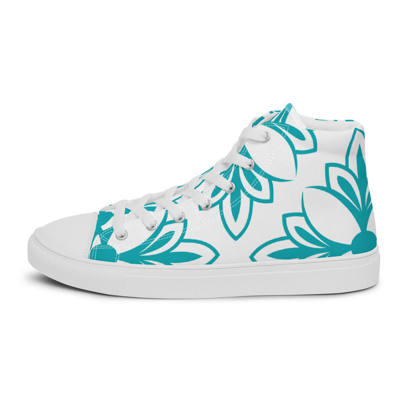 Teal Leaf Art High Top #47 - Sole Detail | HA!LO Canvas Sneakers
