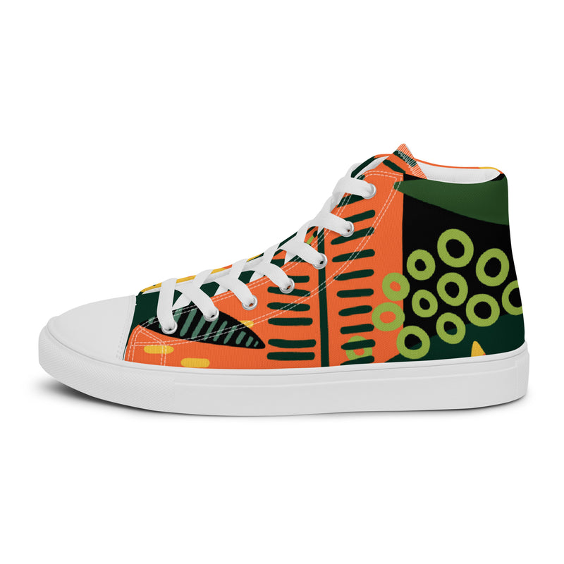 African Print High Top #55 - Sole Detail | HA!LO Canvas Sneakers