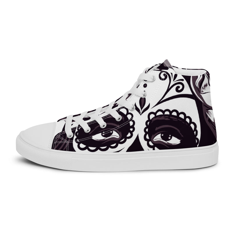 Sugar Skull Art High Top #81 - Sole Detail | HA!LO Canvas Sneakers