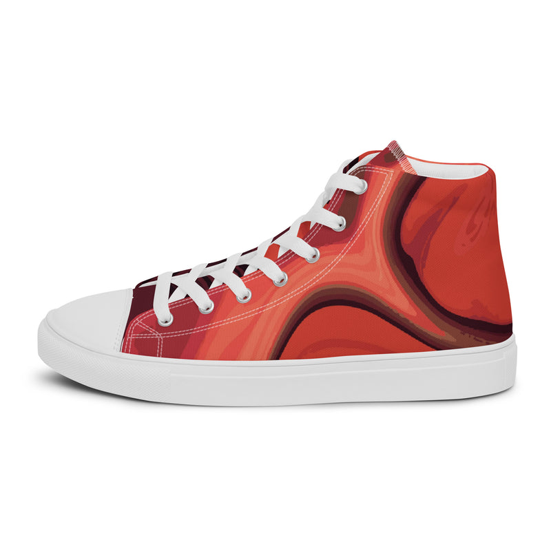 Red Lava High Top #83 - Sole Detail | HA!LO Canvas Sneakers