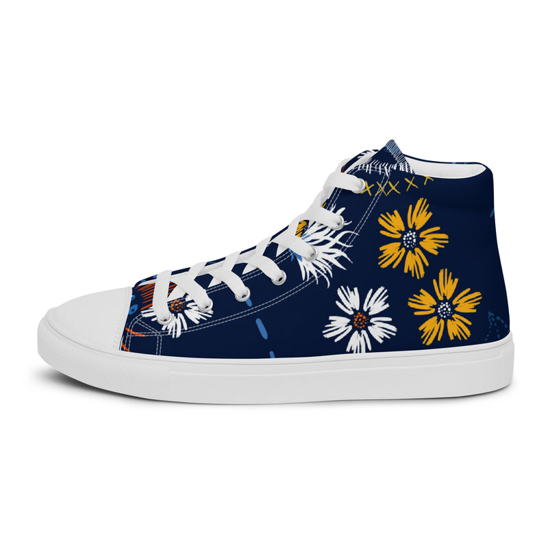 Navy Daisy High Top #86 - Sole Detail | HA!LO Canvas Sneakers