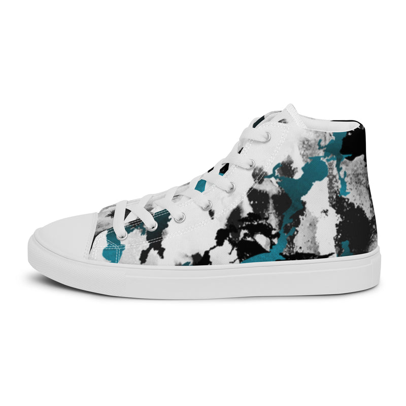 Teal Splash High Top #92 - Sole Detail | HA!LO Canvas Sneakers