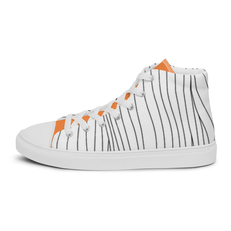 Orange Pinstripe High Top #99 - Sole Detail | HA!LO Canvas Sneakers