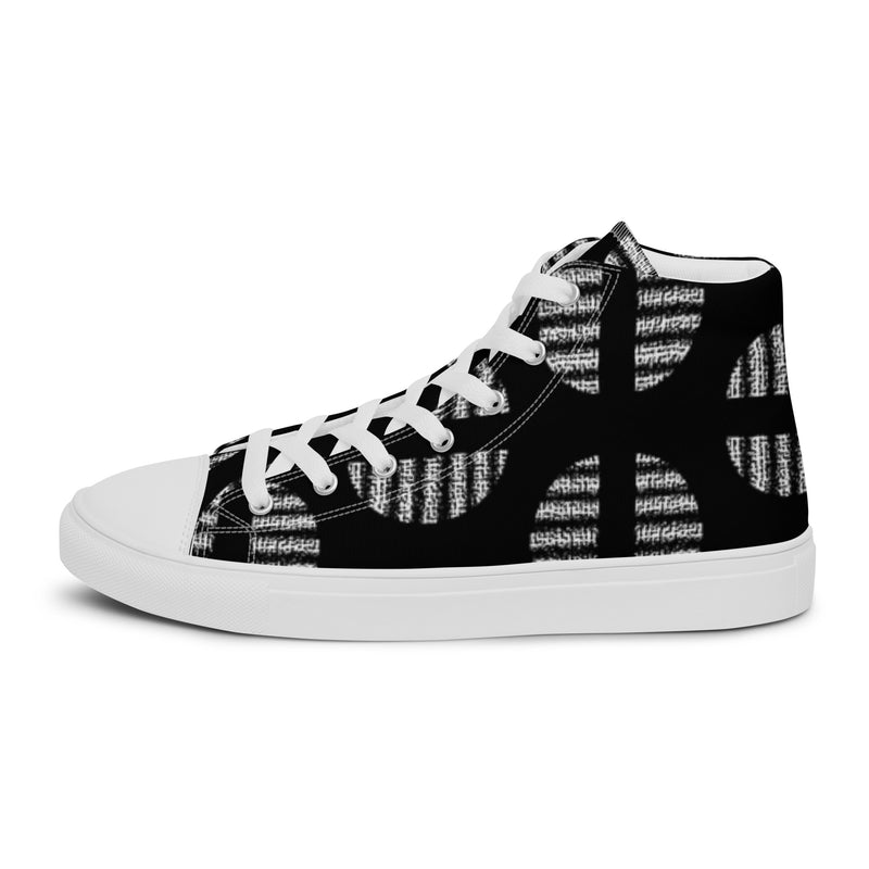 Black Graphic High Top #104 - Sole Detail | HA!LO Canvas Sneakers