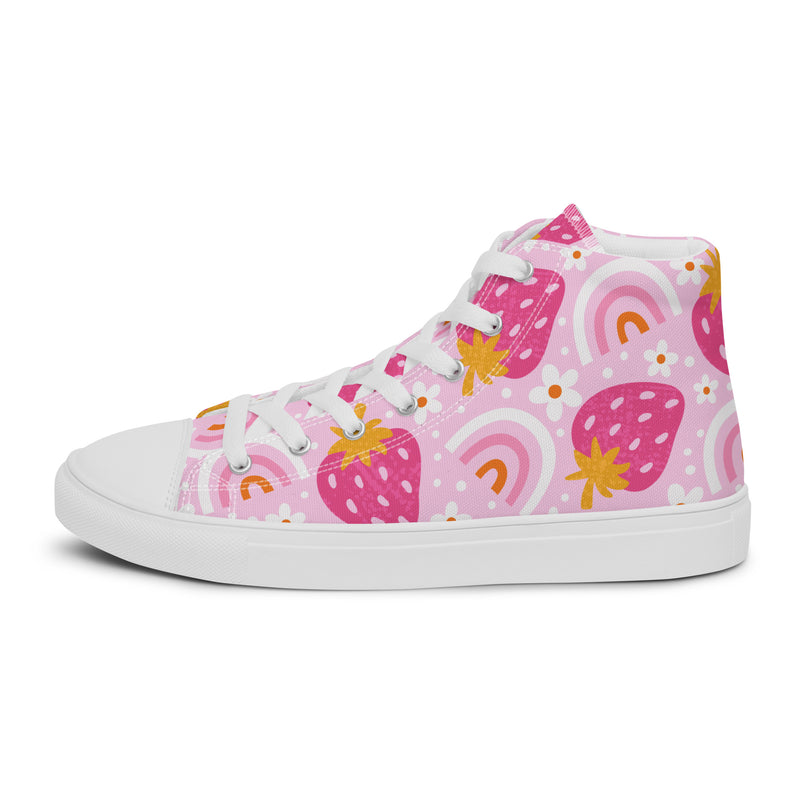 Rainbow Strawberry High Top #122 - Sole Detail | HA!LO Canvas Sneakers