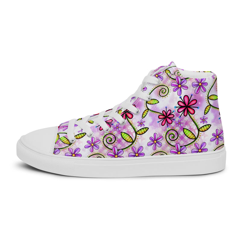 Purple Flower High Top #153 - Sole Detail | HA!LO Canvas Sneakers