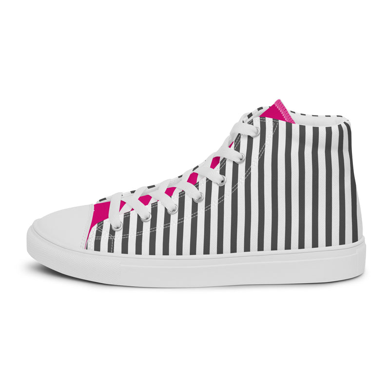 Striped Pinstripe High Top #160 - Sole Detail | HA!LO Canvas Sneakers