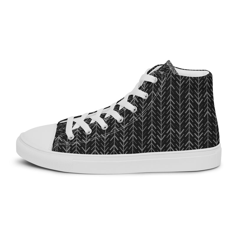 Dark Herringbone High Top #172 - Sole Detail | HA!LO Canvas Sneakers