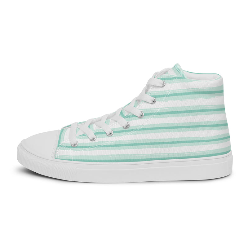 Seafoam Stripe High Top #186 - Sole Detail | HA!LO Canvas Sneakers
