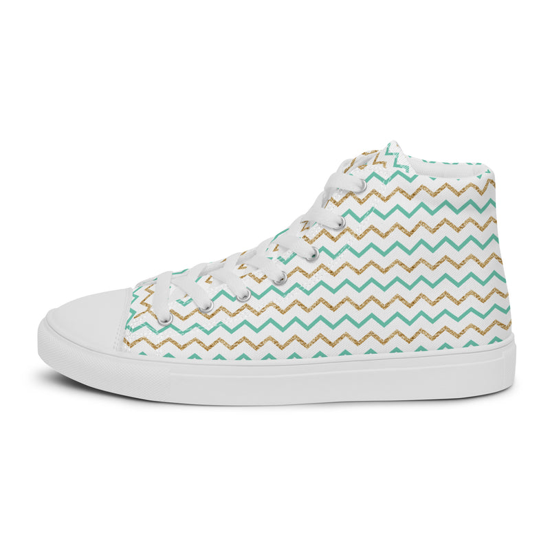 Mint Chevron High Top #189 - Sole Detail | HA!LO Canvas Sneakers