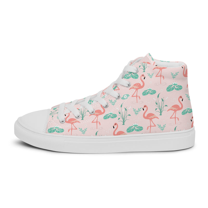Pink Flamingo High Top #183 - Sole Detail | HA!LO Canvas Sneakers