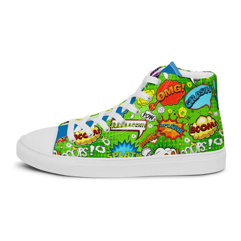 Green Comic High Top #211 - Sole Detail | HA!LO Canvas Sneakers