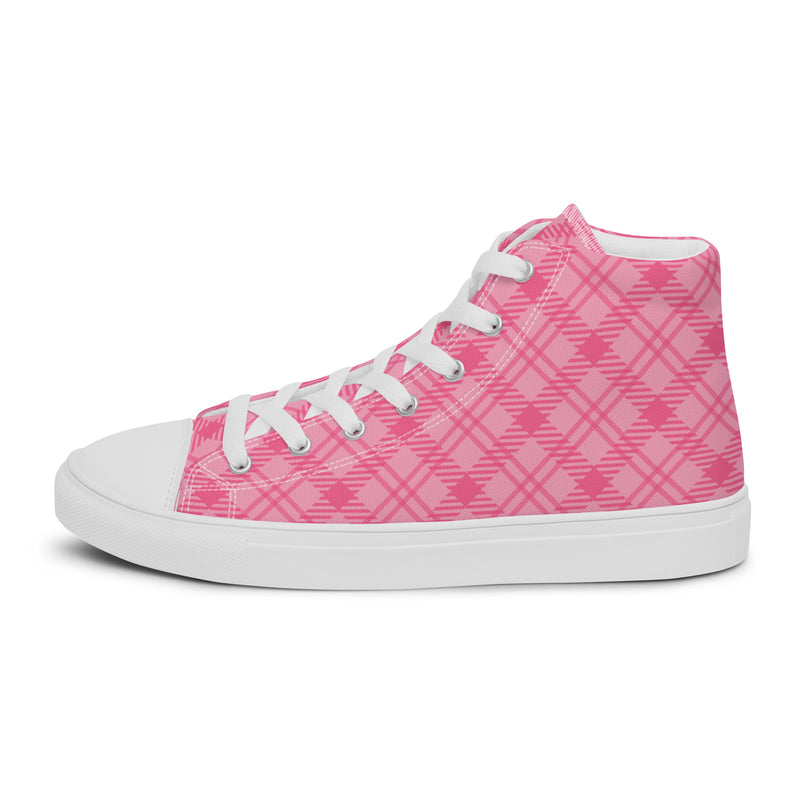 Pink Plaid High Top #225 - Sole Detail | HA!LO Canvas Sneakers