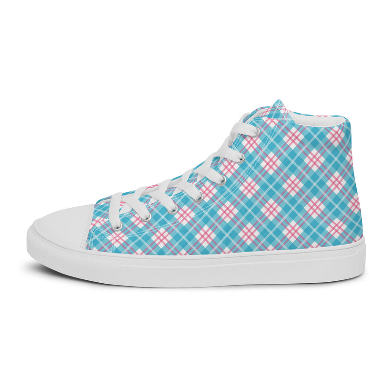Blue Plaid High Top #228 - Sole Detail | HA!LO Canvas Sneakers