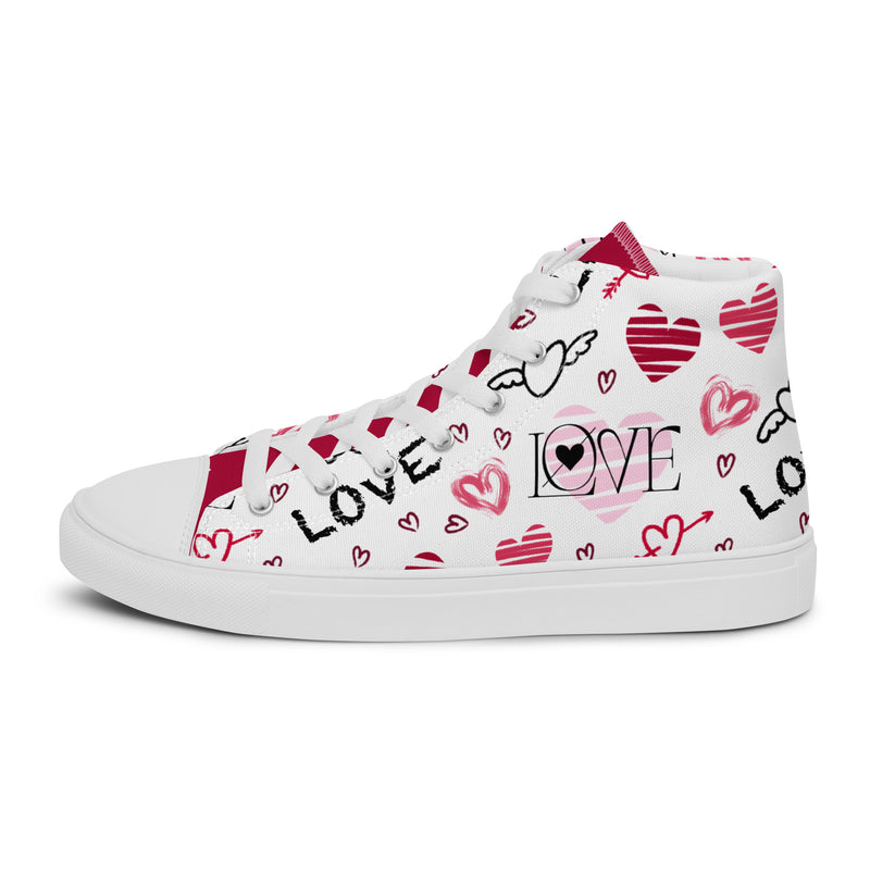 Love Doodle High Top #315 - Back View | HA!LO Canvas Sneakers