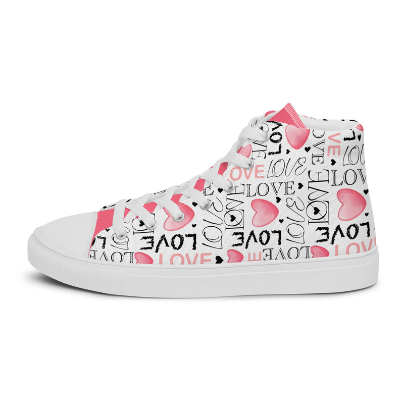Love Letter High Top #317 - Front View | HA!LO Canvas Sneakers
