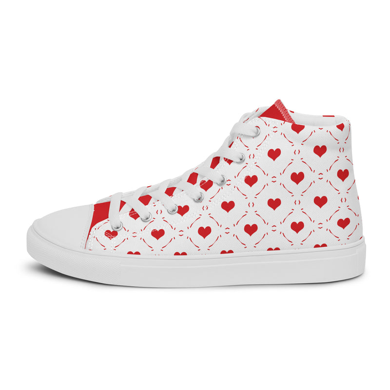 Heart Polka High Top #323 - Front View | HA!LO Canvas Sneakers