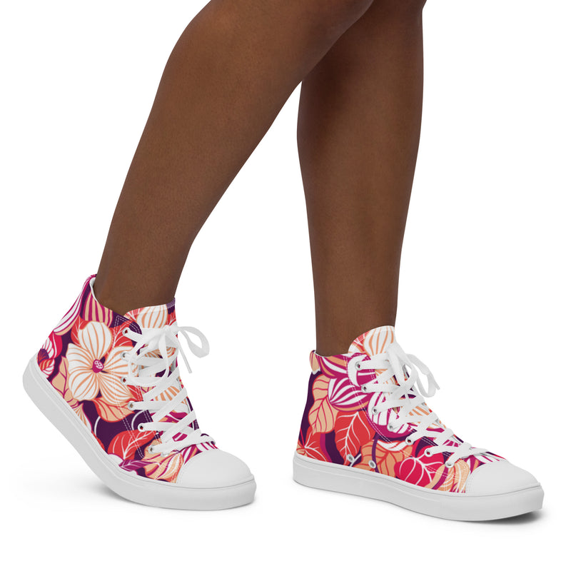 Tropical Bloom High Top #1 - Opposite Side | HA!LO Canvas Sneakers
