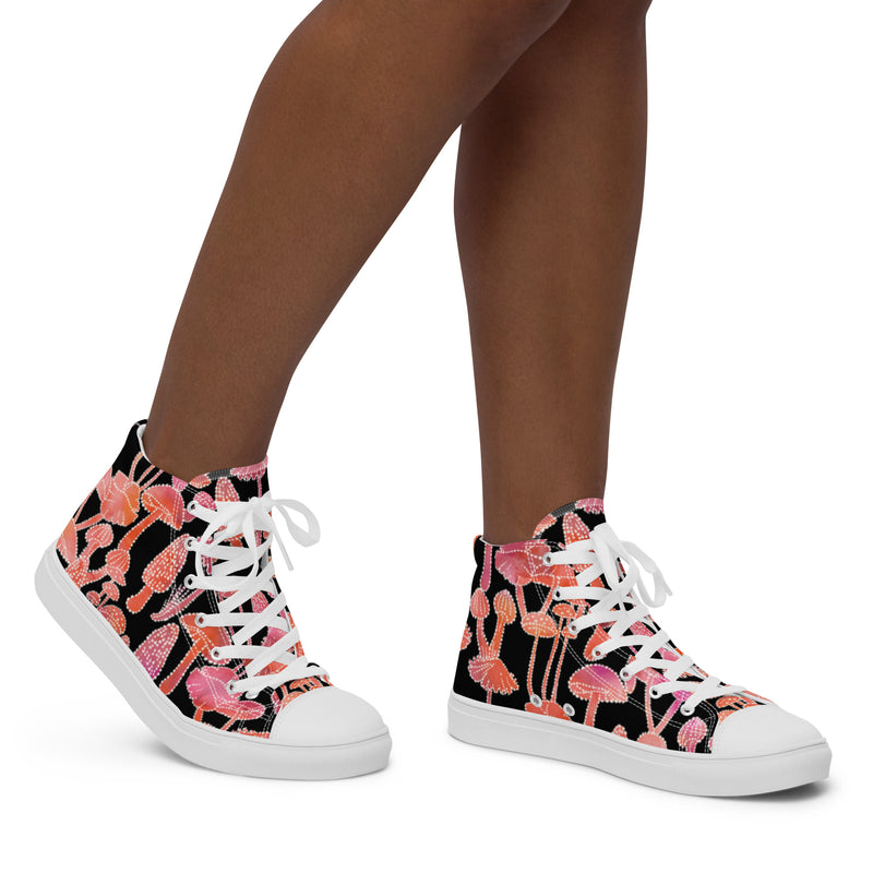 Pink Mushroom High Top #6 - Opposite Side | HA!LO Canvas Sneakers