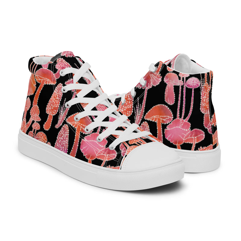 Pink Mushroom High Top #6 - Top Down View | HA!LO Canvas Sneakers