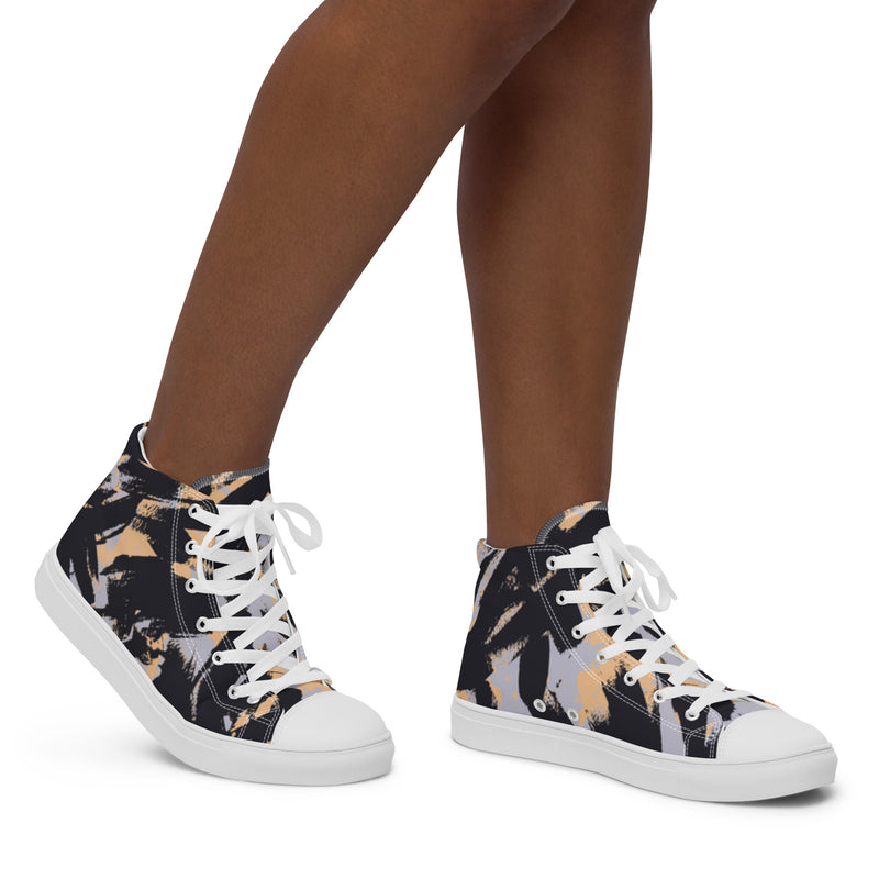 Dark Abstract High Top #8 - Opposite Side | HA!LO Canvas Sneakers