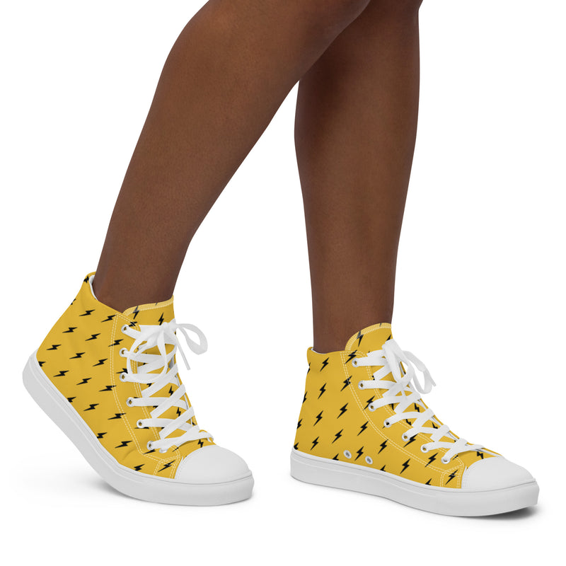 Yellow Lightning High Top #12 - Opposite Side | HA!LO Canvas Sneakers