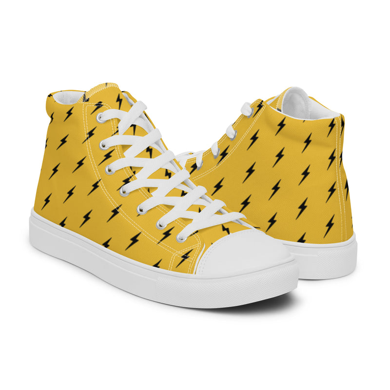 Yellow Lightning High Top #12 - Top Down View | HA!LO Canvas Sneakers